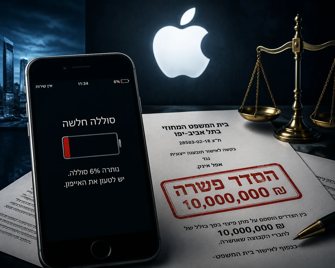 אפל תפצה ישראלים - הסדר פשרה בתביעה ייצוגית על האטת אייפונים